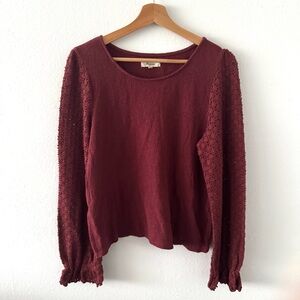 Madewell Elegant Burgundy Women's Long Sleeve Top Medium